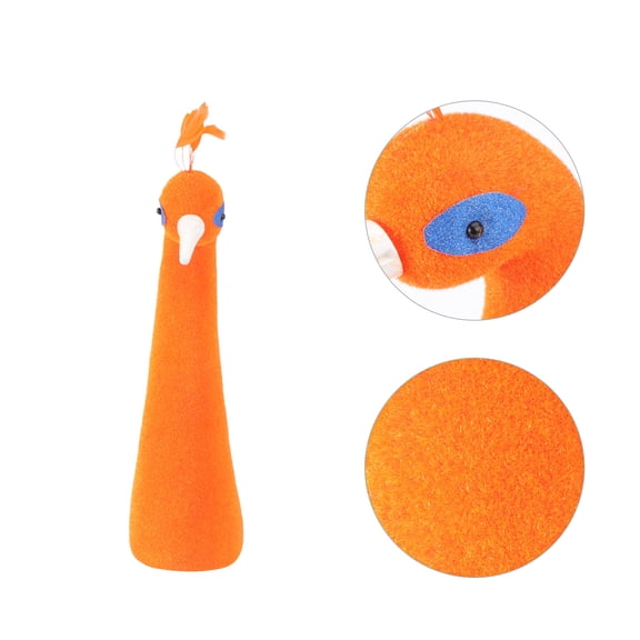 Yardwe 1Pc Decorative Orange Peacock Head Model for Banquet Wedding and Photo Props