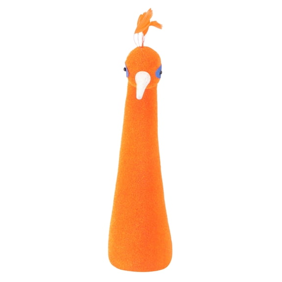 Yardwe 1Pc Decorative Orange Peacock Head Model for Banquet Wedding and Photo Props