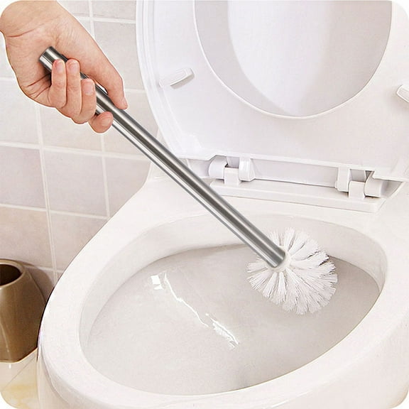 Yardwe 1Pc White Brush Refill with Stiff Bristles Fits Threaded Connector Bathroom Use