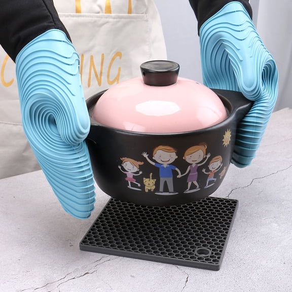 Yardwe 1Pack BBQ Glove Oven Blue with Anti-Slip Heat Resistant Design