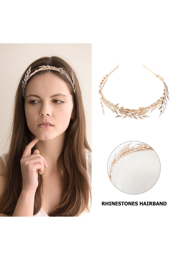 Wedding Hair Crown Headband Lightweight Comfortable Gold Hair Accessories