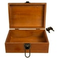 thumbnail image 1 of Yardwe Retro Wooden Jewelry Case, Brown, Metal Accents, Antique Storage Box, 1 of 6