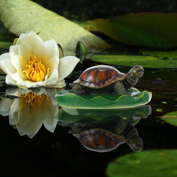 Yardwe 1Pcs Turtle Figurine Decor Resin Floating Turtle Ornament Outdoor Decoration