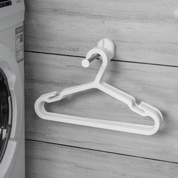 Yardwe Assorted Color Laundry Room Wall Mounted Clothes Hanger Organizer Rack with Stable No Punch Installation
