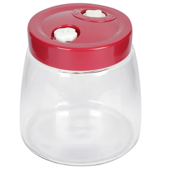 Yardwe Red Glass Sealed Bottle Airtight Transparent Food Storage Container 1Pc