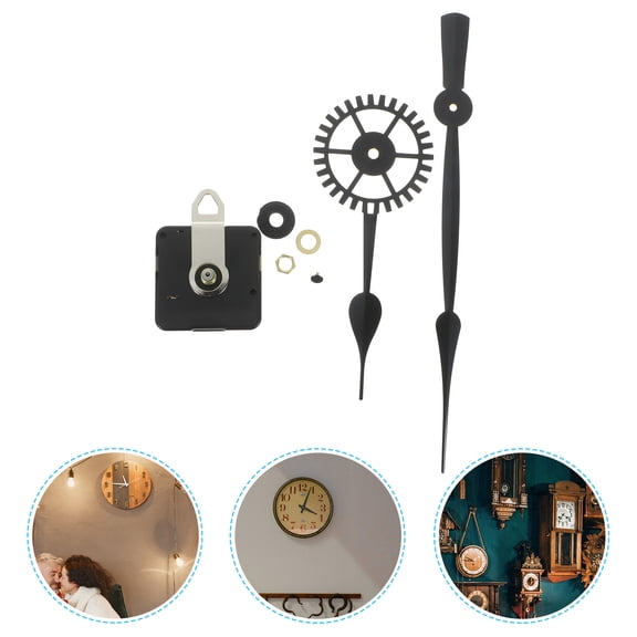 Yardwe 1Set Black Clock Motor Battery Powered Replacement for DIY Wall Clock Projects