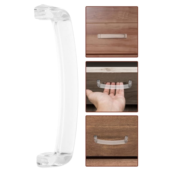 Yardwe 1Set Clear Acrylic Cabinet Handle with Ergonomic Design for Smooth Drawer Operation