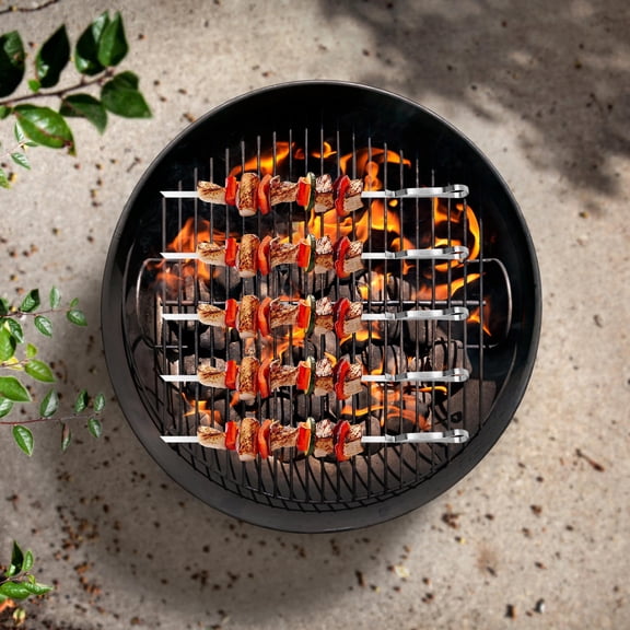 Yardwe 1Set Durable Metal Kabob Skewers with Fine Workmanship for Barbecue and Outdoor Use