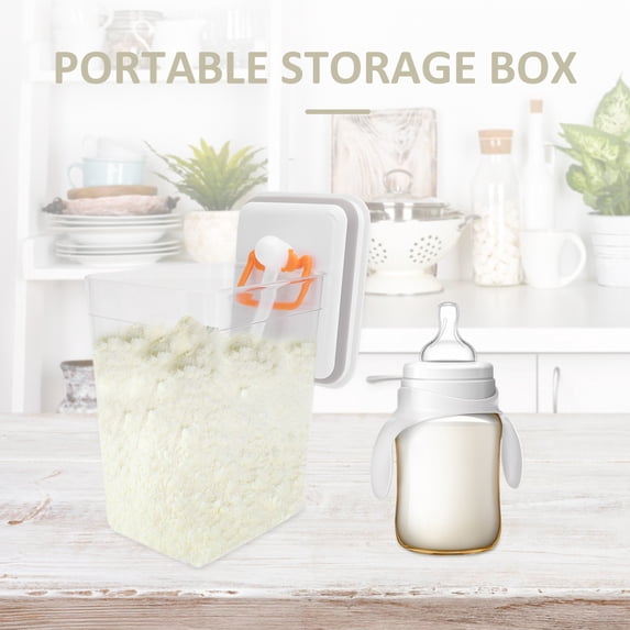 Yardwe Clear Powder Storage Container Box for Formula and Food, and Portable Organizer