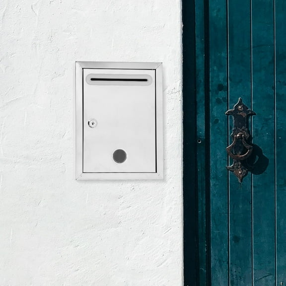 Yardwe Locking Wall-Mounted Mailbox Silver 1Set for Complaint Box