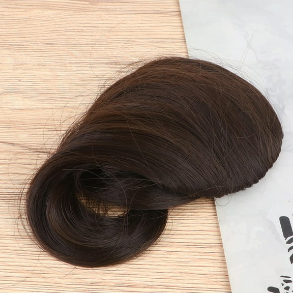 Yardwe 1Set Long Curly Bangs Brown Black Hair Pieces for Women