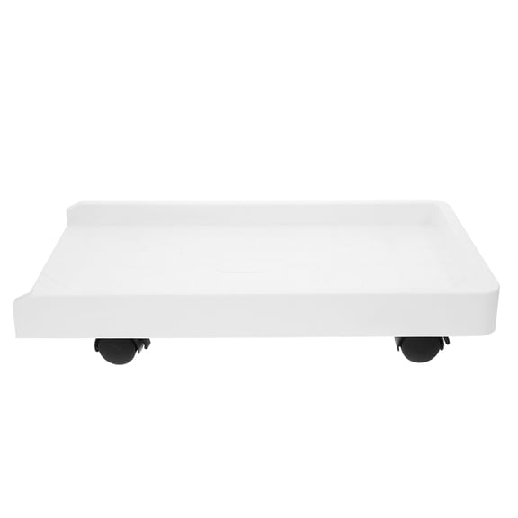Yardwe 1Set Movable Computer Tower Stand with Wheels White Desktop Pc Riser for Under Desk Use