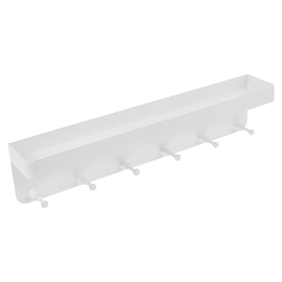 Yardwe Nordic Style Wall-Mounted Umbrella Rack with Storage Shelf, White, Easy to Install, Space-Saving Home Organizer