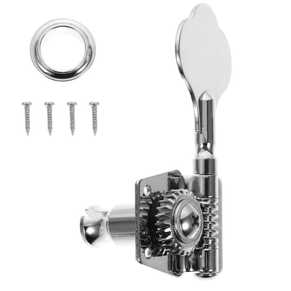 Yardwe 1Set Plated Silver Bass String Machine Head High Grade Metal Bass Turner for Reliable Tuning