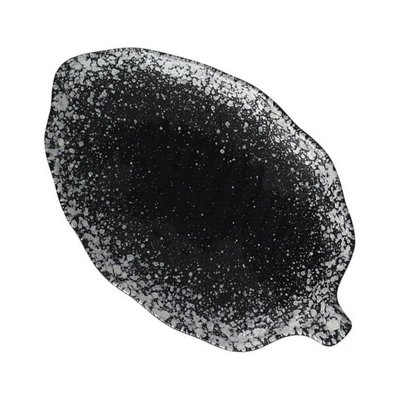 Yardwe 1Set Retro Style Banana Leaf Shaped Ceramic Plate for Tableware Food Serving 8.65X5.11In