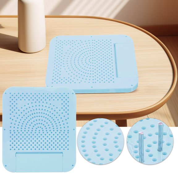 Yardwe 1Set Sky Blue Quilling Board for Paper Flower Crafting Durable ABS Material and Stainless Steel