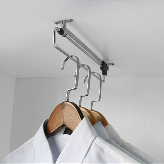 Yardwe 1Set Stable Plated Silver Clothes Hanger Storage Rack with Plastic and Iron for Wardrobe Organization