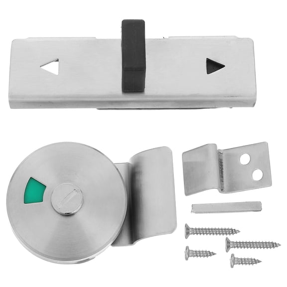 Yardwe 1Set Stainless Steel Privacy Slide Bolt Lock with Occupancy Indicator for Bathroom Stalls