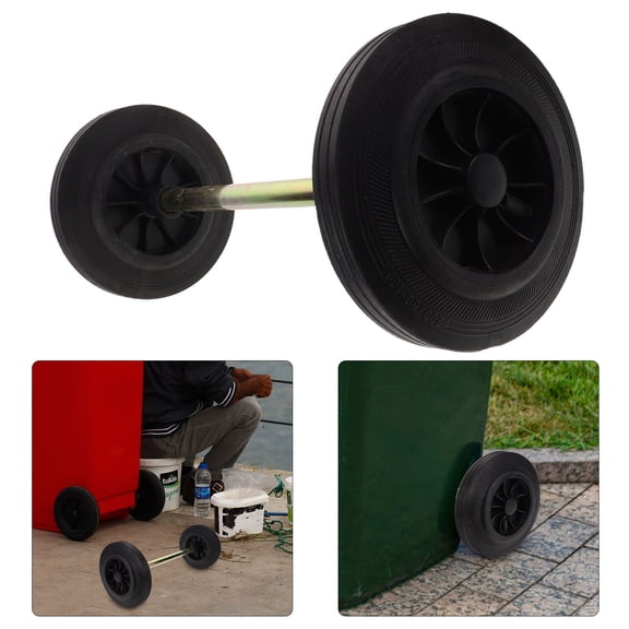 Yardwe 1Set Sturdy Garbage Can Replacement Wheel with Hollow Axle for Patio and Garden Trash Cans