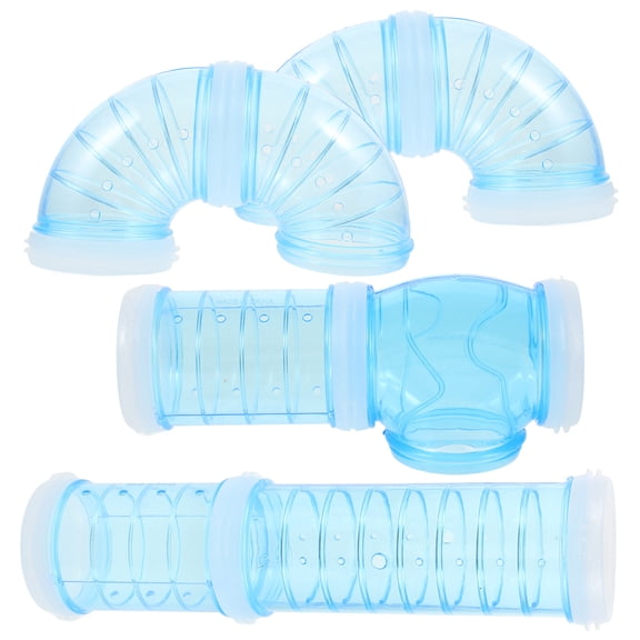 Yardwe 1Set Thickened Blue Hamster Tube External Cage Accessory Durable Tunnel for Small Pets
