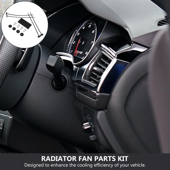 Yardwe 1Set Universal Radiator Fan Installation Kit Car Cooling Fan Mount Hardware Black