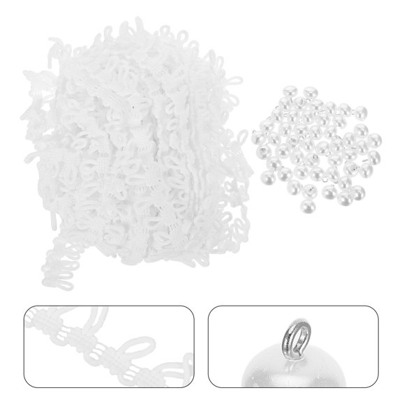 Yardwe 1Set White Elastic Loop Button Closure with Half Dome Buttons for Versatile DIY Craft Embellishment