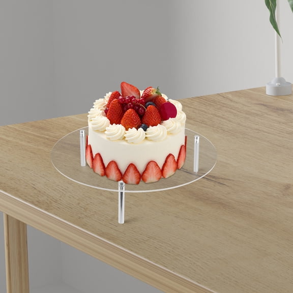 Yardwe 2 Sets Clear Round Cake Table Stand For Displaying Desserts On Special Occasions