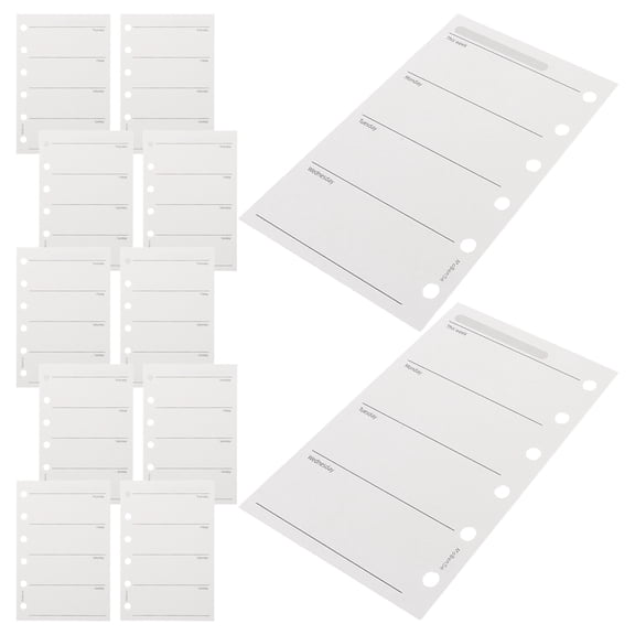 Yardwe 200Pcs A7 Weekly Agenda Pages with Blank Schedule Sheets for Portable 6 Ring Binder Planning