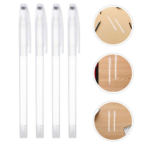 Yardwe 200Pcs Transparent Empty Gel Pen Shells Compatible with Most Gel Refills for Daily Use