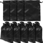 Yardwe 20Pcs Black Satin Jewelry Drawstring Bags for Storage and Party Favors