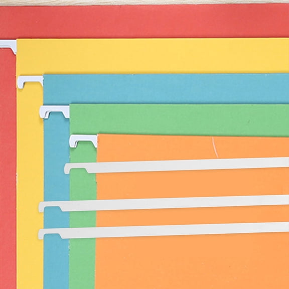 Yardwe 20Pcs White Metal Hanging File Bars for File Holder Office School Home Use