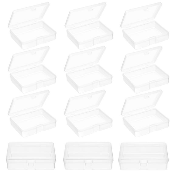 Yardwe 24Pcs Portable Plastic Boxes Strong Durable Clear Storage Container for Small Parts