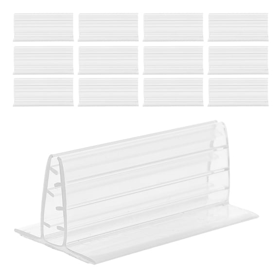 Yardwe 24Pcs Self Adhesive Label Holders Plastic Stands for Retail Poster and Card Display