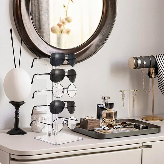 Yardwe 2Pcs Transparent Acrylic Glasses Rack for Display and Storage Home Store Use