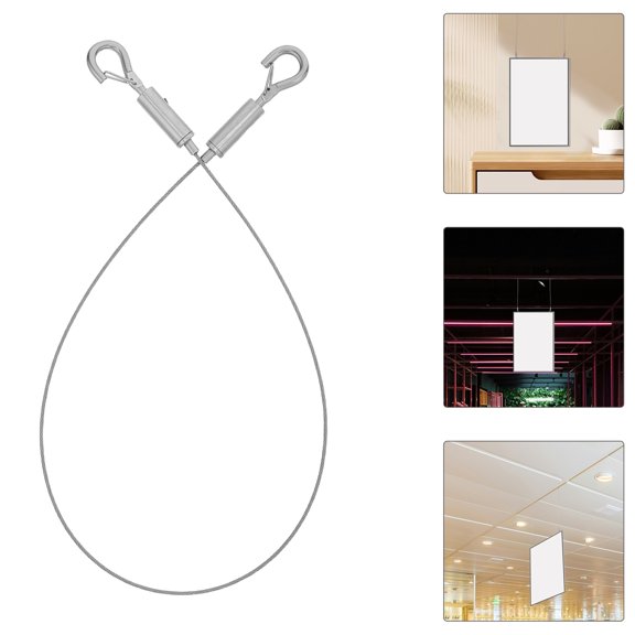 Yardwe 2Pcs Adjustable Steel Wire Rope and Metal Ceiling Hook for Secure Hanging