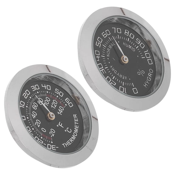 Yardwe 2Pcs Analog Auto Thermometer and Humidity Meter for Vehicle Interior Monitoring