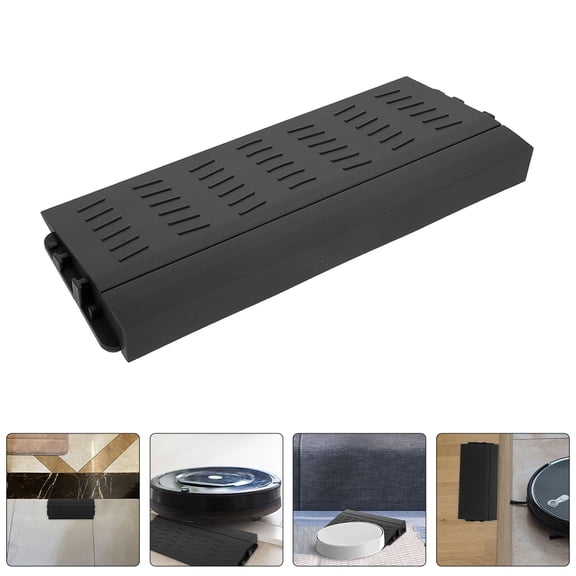 Yardwe 2Pcs Black Driveway Curb Ramp Plastic Slip Resistant For Garage Doorways