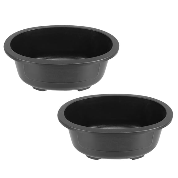 Yardwe 2Pcs Large Oval Plastic Bonsai Planter with Bottom Holes for Healthy Plants Garden Office Use