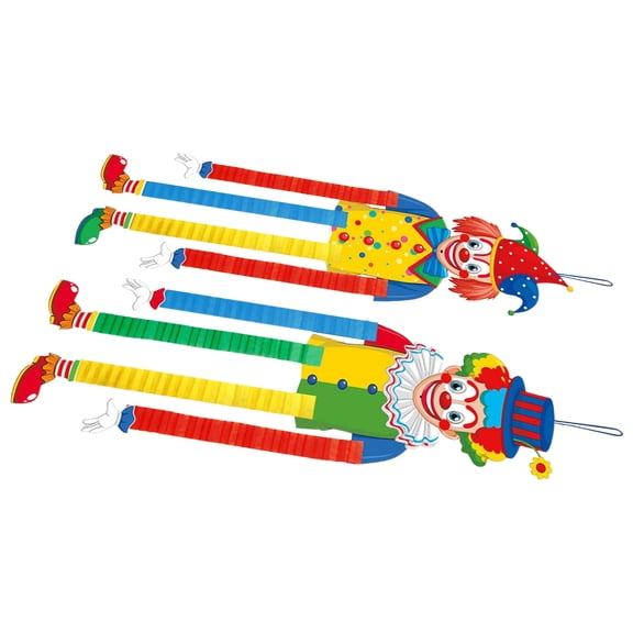 Yardwe 2Pcs Carnival Clown Birthday Party Decorations Hanging Paper Ornaments for Circus Theme Events