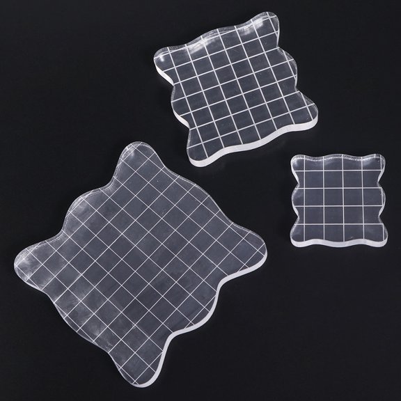 Yardwe 2Pcs Clear Stamp Block Acrylic Stamping Out Tool for Journal