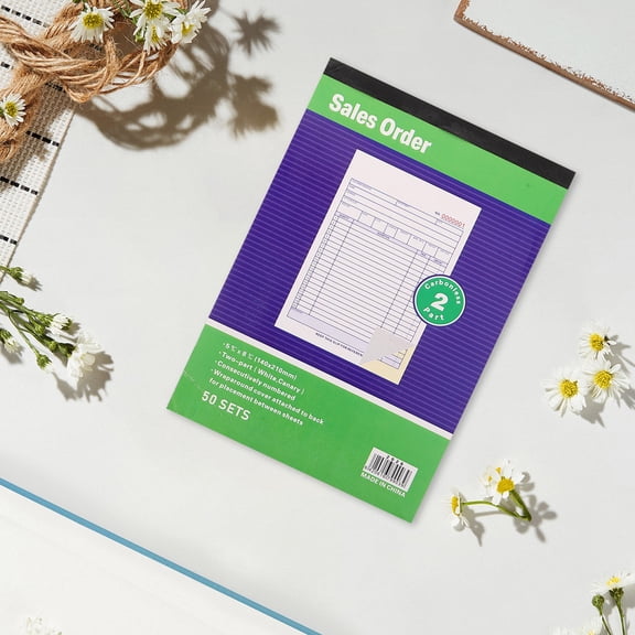 Yardwe 2Pcs Copy Receipt Book White with Duplicate Function for Business Invoice and Order Record Keeping