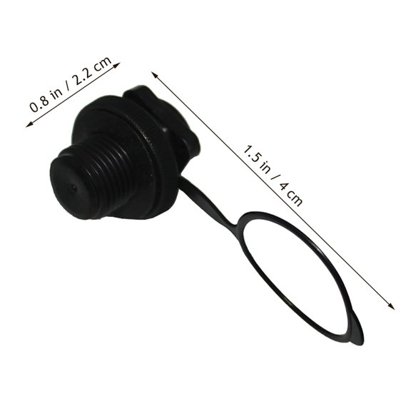 Yardwe 2Pcs Durable Black Caps for Airbed Inflatable Boat Raft Lightweight Replacement