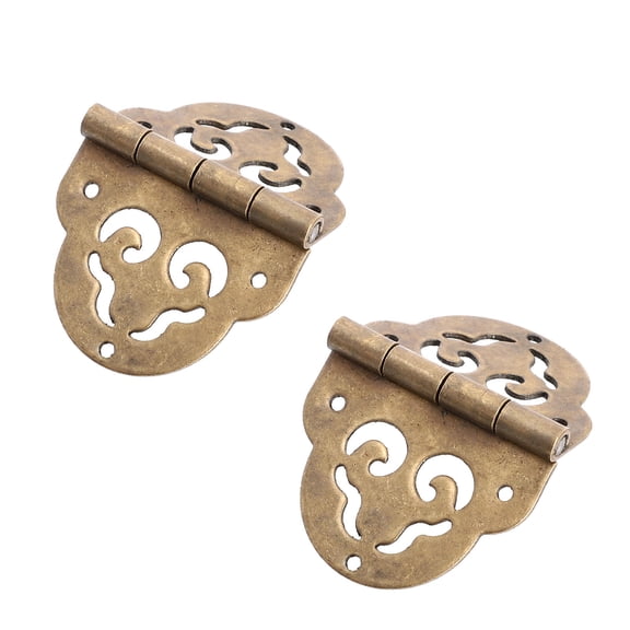 Yardwe 2Pcs Furniture Hinges Brass Cupboard Hinges Thickened Bearing Smooth Silent Use