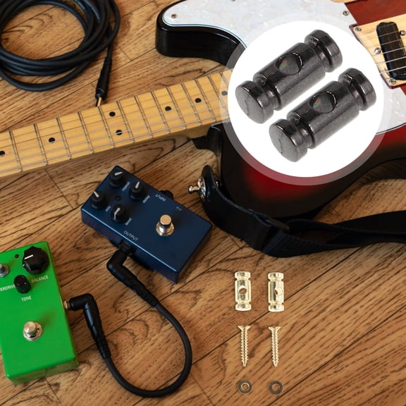 Yardwe 2Pcs Golden Headstock Electric Guitar String Trees for String Stability and Easy Use