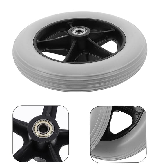 Yardwe 2Pcs Grey Plastic Replacement Drive Walker Front Wheels Smooth Rolling for Shopping Cart Trolley