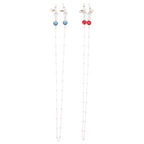 Yardwe 2Pcs Hanging Straps for Mask and Glasses with Artificial Gems for Practical Use