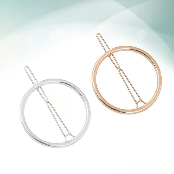 Yardwe 2Pcs Headwear Metal Hair Clip Round Alloy Hairpins for Women and Girls Suitable for Party and Travel