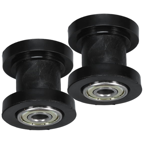 Yardwe 2Pcs Motorcycle Chain Roller Wheel with Shock Absorption and Easy Installation in Black