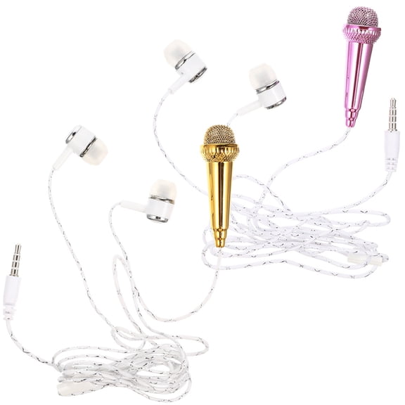 Yardwe 2Pcs Phone Microphone For Recording Plastic Rose Red for -streaming on Tablet