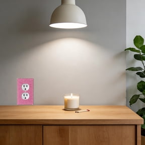 Yardwe 2Pcs Pink Bling Wall Plate Socket Covers Decorative Outlet Faceplates for Modern Rooms